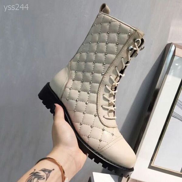 

european and american leather knight boots women plus velvet boots autumn and winter with flat bottom boots genuine motorcycle boot, Black