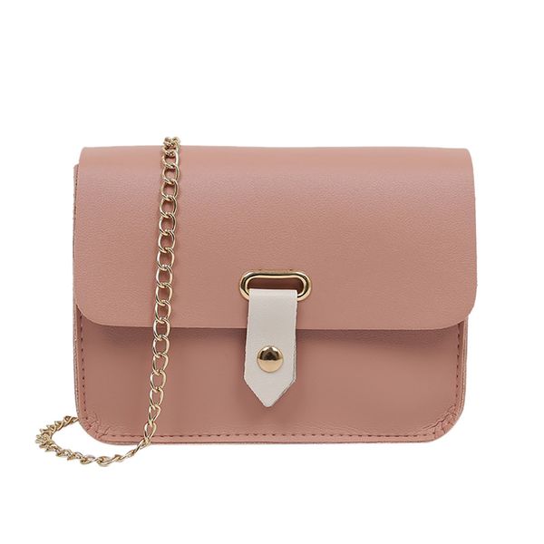

2019 women shoulder bags crossbody bag for women handbag pu leather candy color pink party lady messenger bag chain bolso mujer