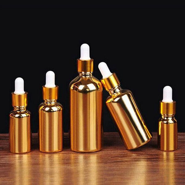 

storage bottles & jars empty dropper bottle for perfume essential oils liquid deodorant makeup containers refillable golden color plating