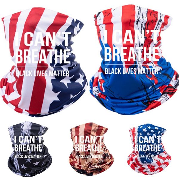 

i cant breathe3d seamless magic headband neck warmer head scarves face mask skull skeleton ghost headwear bandana #60239, Blue;black