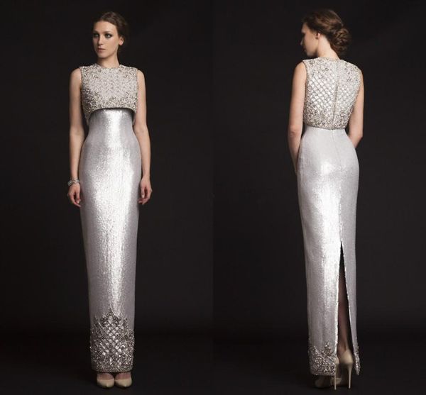 

2018 новые роскошные вечерние платья krikor jabotian блестки бисероплетение атласная оболочка сшитые на заказ серебряные платья выпускного в, Black;red