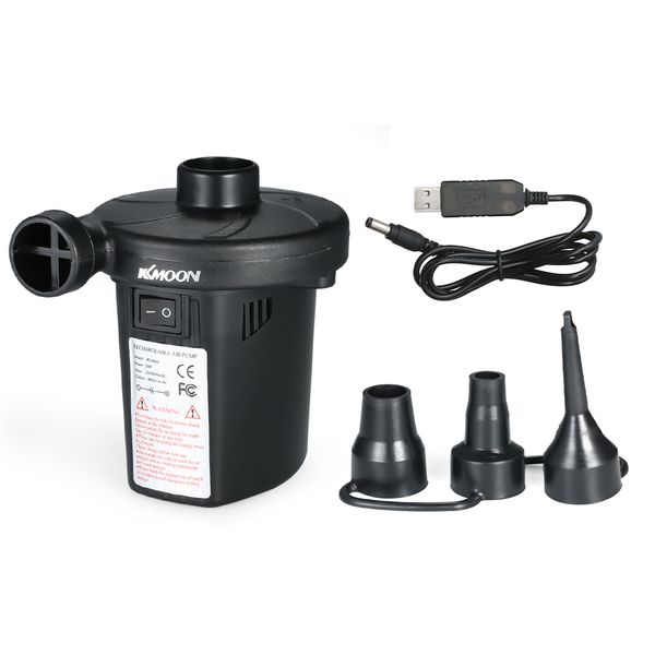 

kkmoon electric air pump inflate deflate pumps car inflator electropump usb rechargeable with 3 nozzles