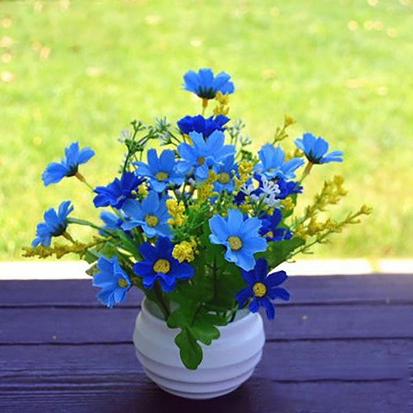 

multi-color potted artificial chrysanthemum flower bonsai garden wedding table ornament for home garden bar resturant