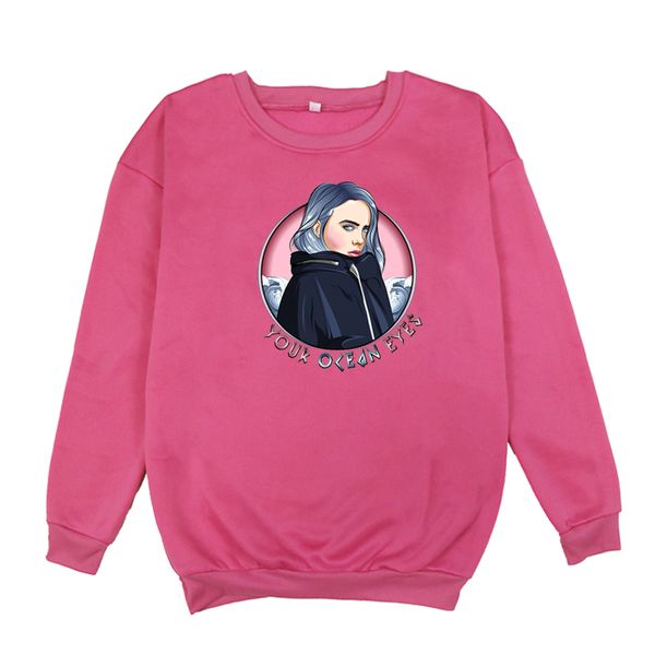 

billie eilish hoodies sweatshirt plus velvet casual men women hooded pullover sport hip hop long sleeve streetwear be, Black