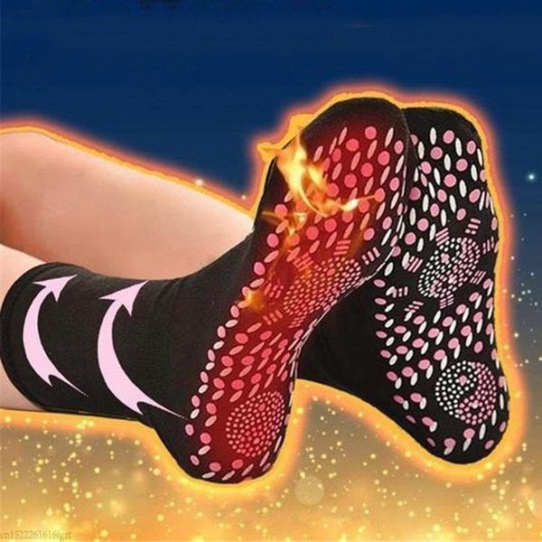 

2019 new tourmaline self heating magnetic socks comfortable and breathable winter ski fitness thermal sport socks, Black