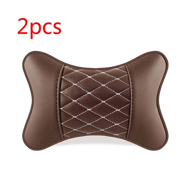 

2pcs artificial leather car pillow protection neck car headrest comfortable 270e