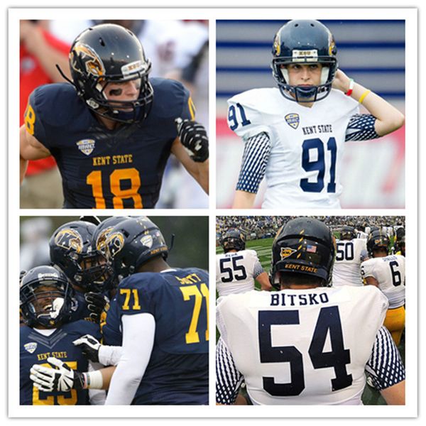 

урожай на заказ kent state золотой вспышки футбол джерси мэтт бахр джамал паркер вуди barrett marquez гловер jim jones kent state джерси, Black