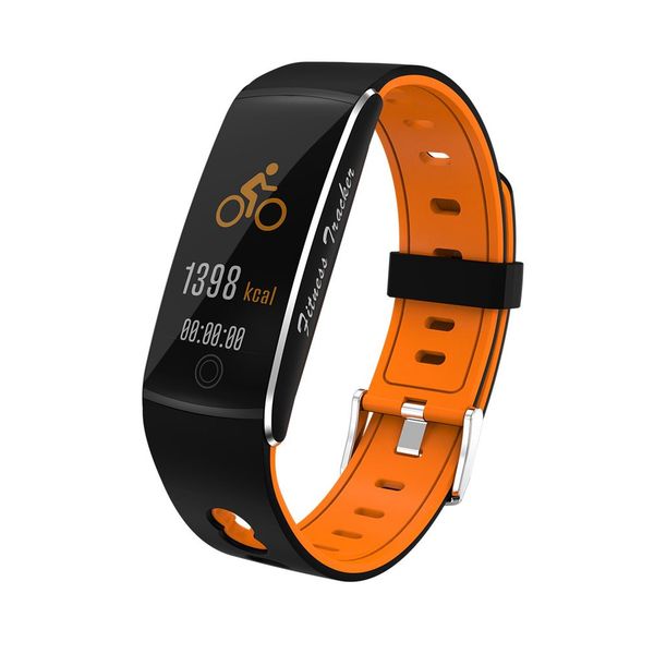 

f10 smart watch heart rate calorie smart bracelet waterproof alarm clock sports smartwatch for android ios phone, Slivery;brown