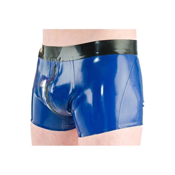 

underpants 100% rubber latex underwear black waist and navy blue boxer shorts 0.4mm size xxs-xxl, Black;white