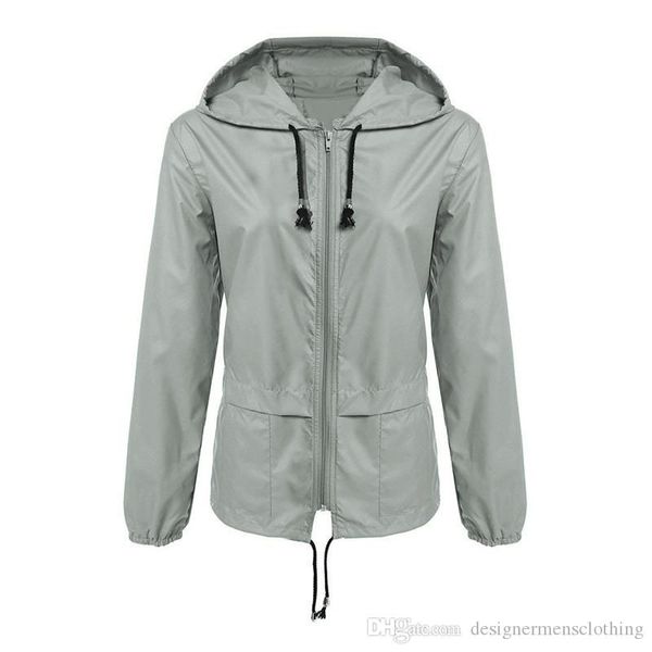 

hooded womens designer jackets waterproof loose womens outerwear with zipper active fashion female coats apparel, Black;brown