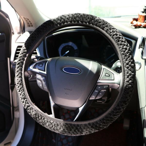 

car accessories soft wool plush auto car steering wheel cover for winter 36-38cm