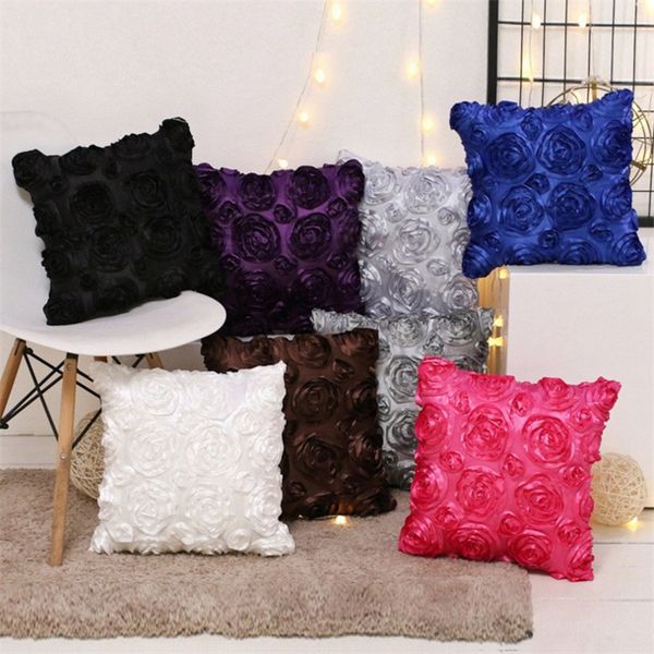 40 40cm Fancy Wedding Gift Cushion Pillow Case Cubic Rose Flower