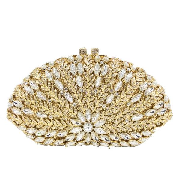 

chi belle shell shaped evening clutch bag rhinestone crystal shining luxury pouch bling handbag mini 2020latest trend bag