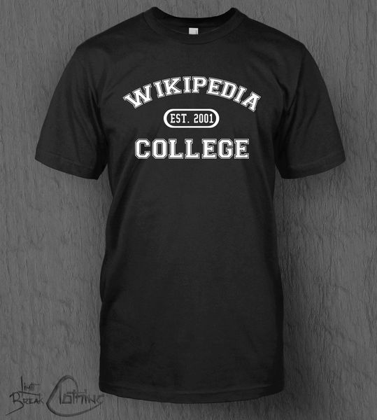 wikipedia college t shirt mens funny novelty gift idea graduation university fun t shirt buy online t shirts from happytshirt53 12 7 dhgate com t shirt wikipedia