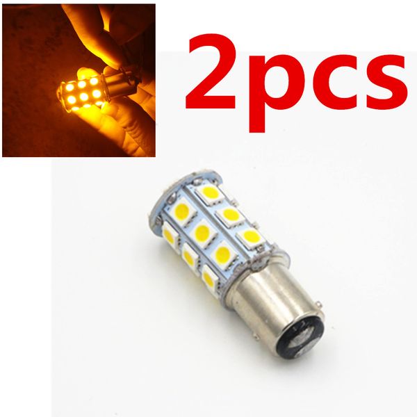 

2pcs 1157 bay15d p21/5w p21/4w 27 smd auto led yellow amber 12v 24v car brake stail light signal lamp