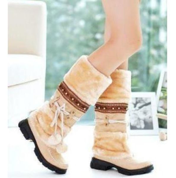 

2019 women's boots in winter with new style low heel round head suede @8019, Black