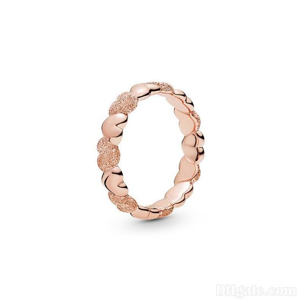 

обручальные кольца 18k rose goldmatte brilliance сердце кольцо диапазона оригинальные коробки для пандоры стерлингового серебра 925 женщин п, Slivery;golden