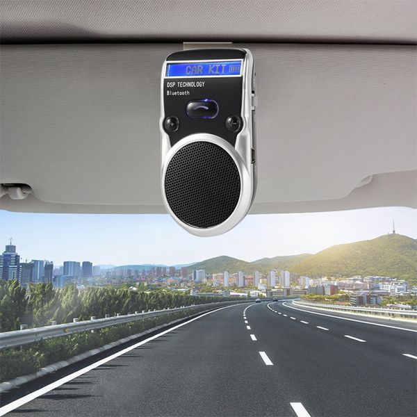 

connect 2 phones solar powered car speakerphone bluetooth kit hands sun visor speaker with phone book voice calling