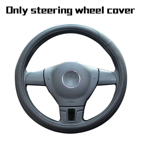 

pu leather steering wheel cover 38cm diameter car universal steering wheel cover car handle accessories