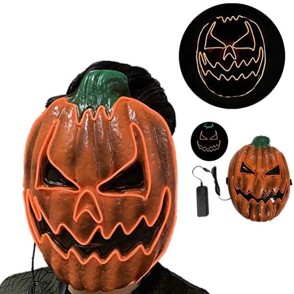 

halloween led pumpkin mask el wire head fantastic masquerade cosplay party decoration christmas funny costume home ornament 2 style an2609