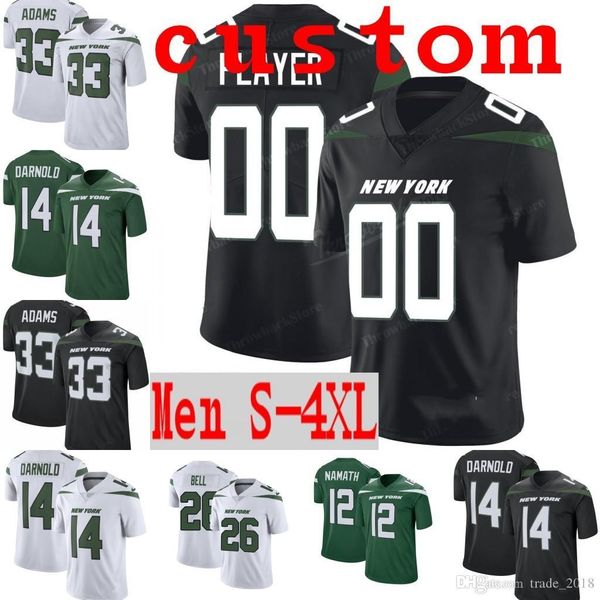 

elite new le'veon bell crowder custom men youth women york 14 sam darnold jamal adams joe namath curtis martin anderson jet jersey 02, Black;red