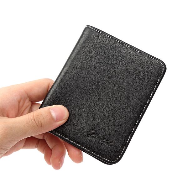 

mini wallet leather wallet fashion short men leather card holder male thin men small, Red;black