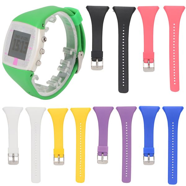 

black watchbands 2018 fashion genuine silicone rubber watch band wrist strap for polar ft4 ft7 watch replacement watchband, Black;brown