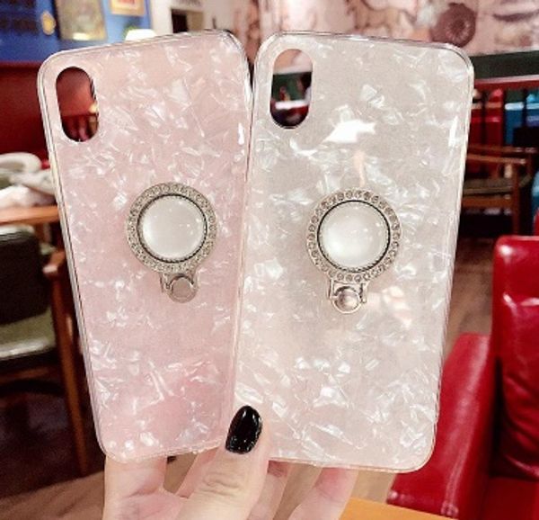 

new good cellphone phone case for iphone 11promax x fashion conch shell phone case back cover lovely cases with bling stand