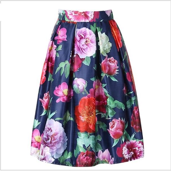 

2020 apparel women's clothing skirts explosive money printing skinny skirt pleated puff skirt a word skirt flower zipper middle-skirt n, Black