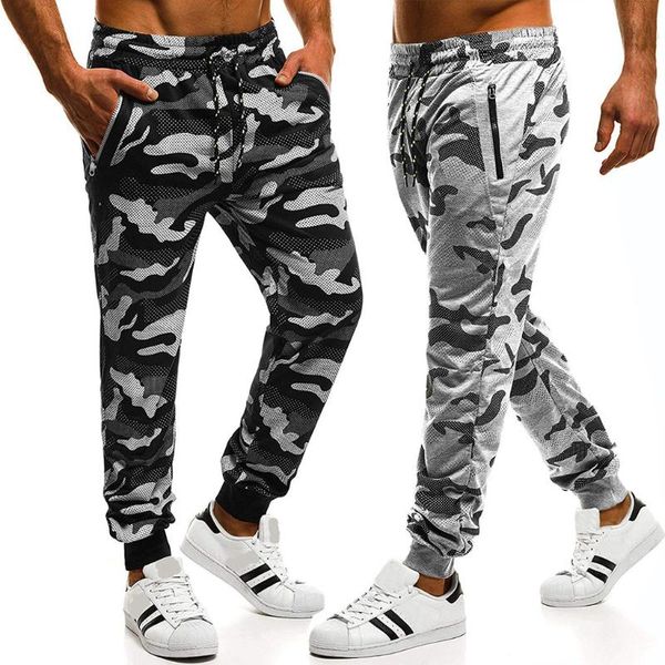 

брюки моды мужских спорт камуфляж крепежного ремень casual сыпучего sweatpants кулиска мода мужские брюки мужчины брюки 2020 new, Black