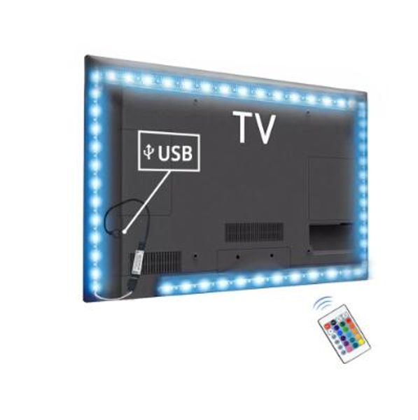 Luce RGB per lampada retroilluminazione tv per 1m 2m 3m strisce led usb luce per armadio guardaroba armadio LED diodo TV illuminazione di sfondo