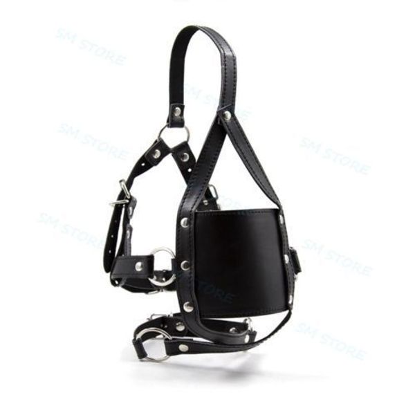 Bondage New Slave Mask Head Harness Prisoner Face Mouth Gag Gothic Headgear Restraint #R52