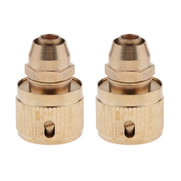 

2 pcs 3/8'' outdoor garden tap car washing hose quick connector brass adaptor