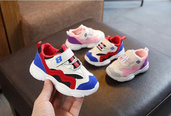 

baby bear web celebrity dad shoes spring 2019 casual outdoor sneaker girl comfortable non-slip baby shoes, Black;red
