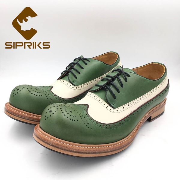 

sipriks new style green white clafskin dress shoes men footwear gents suit formal tuxedo hand made goodyear welted shoes big 45, Black