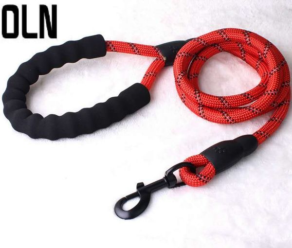 

oln 4 colors dog leash rope 1.5m nylon belt pet traction walking lead rope round crude training leashes and walking dog