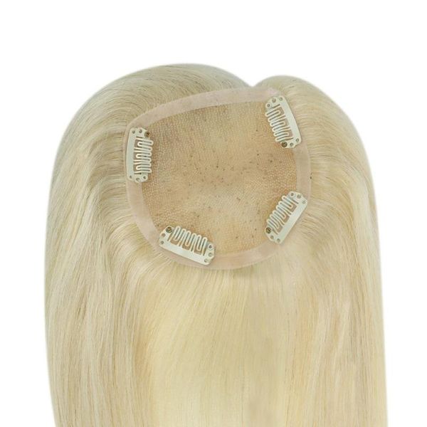 

full shine hair er 9.5*10cm pure color machine remy toupee blonde human hair crown invisible 7a grade crown extension, Black;brown