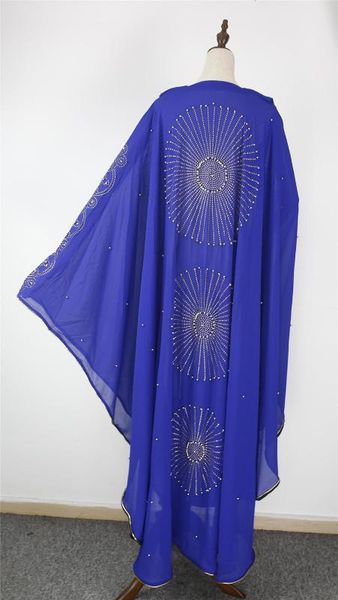 

2020 muslim african women's cloak black cloak drill nail bead chiffon dress, Red