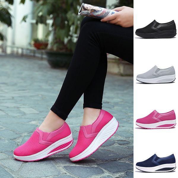 

women's fashion breathable sneakers casual walking fitness shake ups shoes, Black