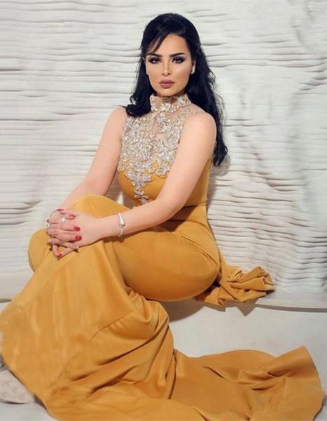 

high collar african mermaid evening dresses with beaded applique sleeveless bride dress long sweep party prom gowns vestidos de festa, Black;red