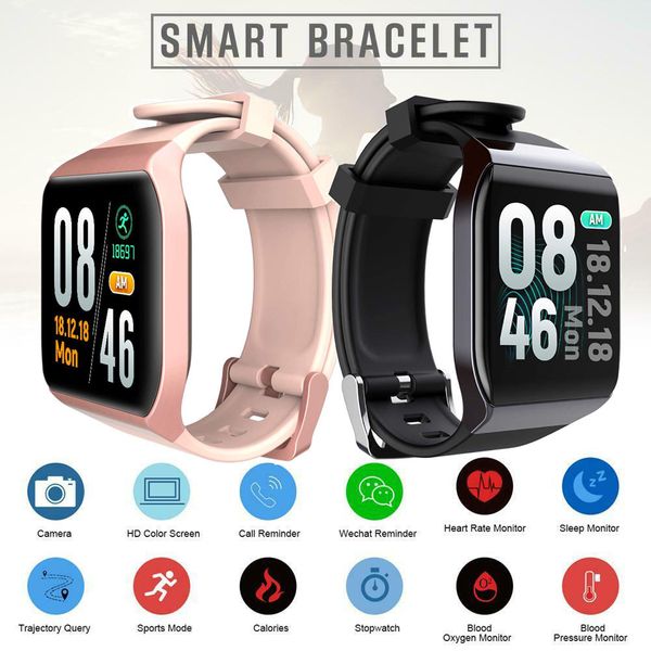 

smart bracelet band with heart rate monitor ecg blood pressure ip68 waterproof fitness tracker wrisatband men women smart watch, Slivery;brown