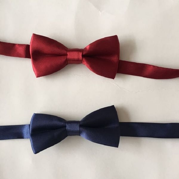 

hooyi 2019 kids' rayon solid 28 colors baby necktie bow tie knots bowties, Black;gray