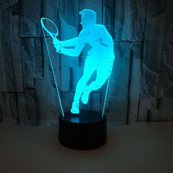 

внешняя торговля новый шаблон играть в теннис 3d лампа красочные сенсорный пульт дистанционного управления 3d led vision лампа рисунок индив