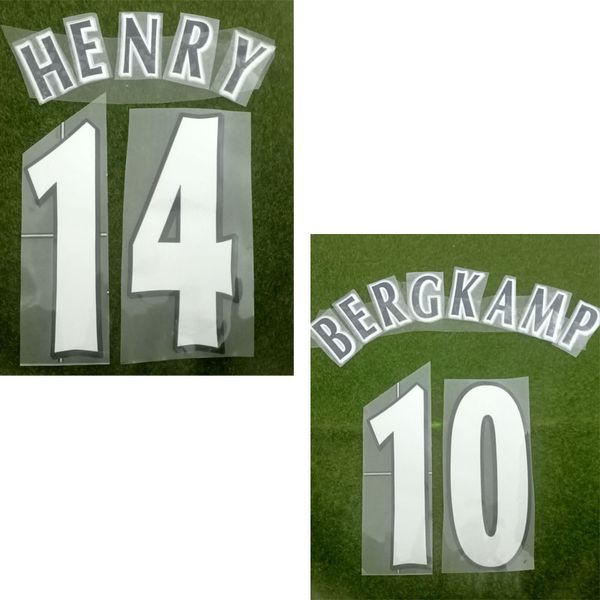 

lextral #14 henry #10 bergkamp nameset printing soccer patch badge