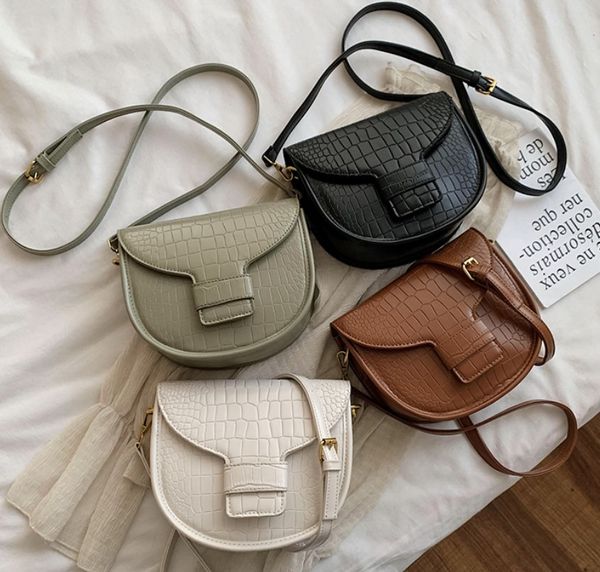 

Designer Women Handbag Fashion Plain Saddle Bags Alligator Design Luxury Senior Crossbody High Quality Girl Shoulder Bag