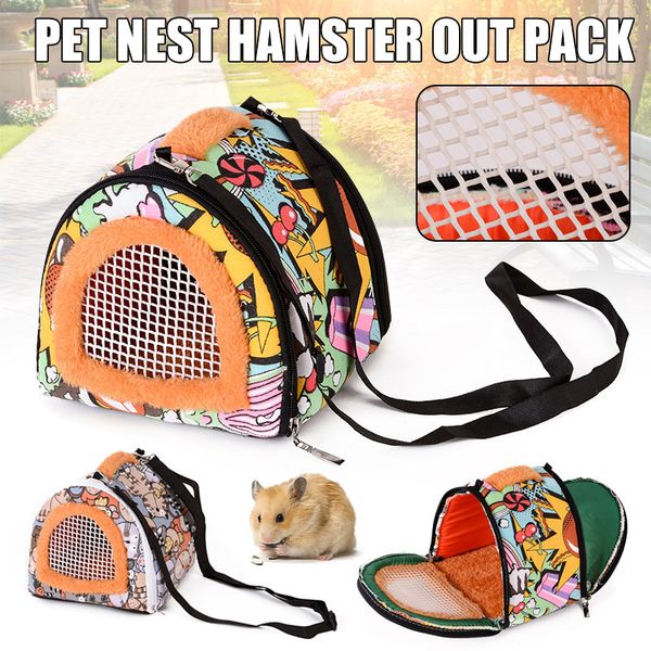 

colorful cartoon pet carrying travelling backpack canvas plush backpack for hamster guinea pig hedgehog squirrel myding