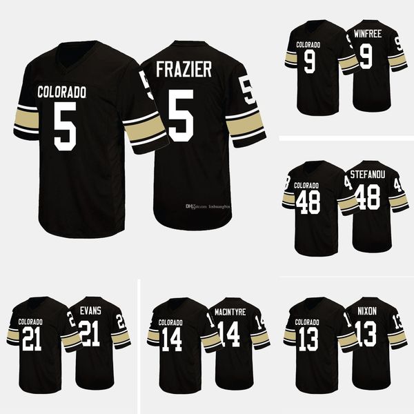 

george frazier stitched men's colorado buffaloes kyle evans k.d. nixon juwann wincollege football jersey 4xl, Black