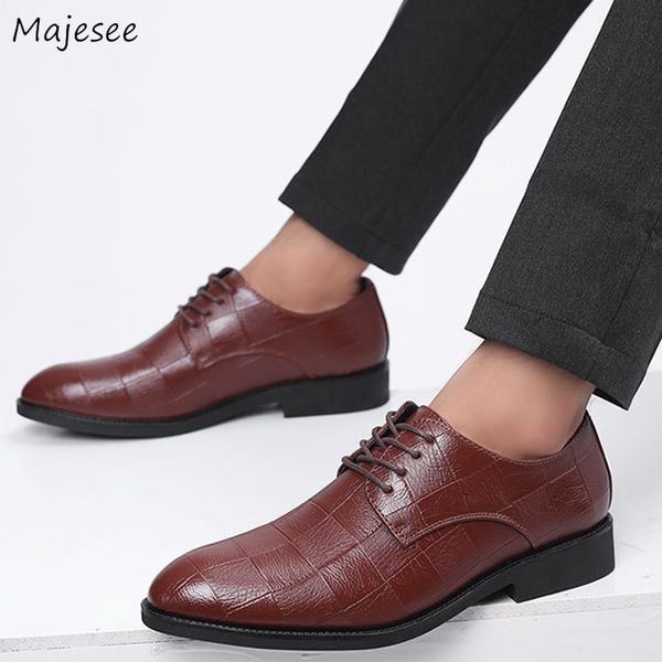 

men's dress shoes wedding party british style men large size patent leather all-match classic non-slip retro chic, Black