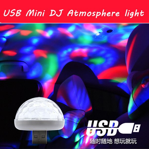 

led usb car atmosphere light 5v rgb mini romantic 3w holiday lights dj music sound lamp for usb-c phone surface enjoy football