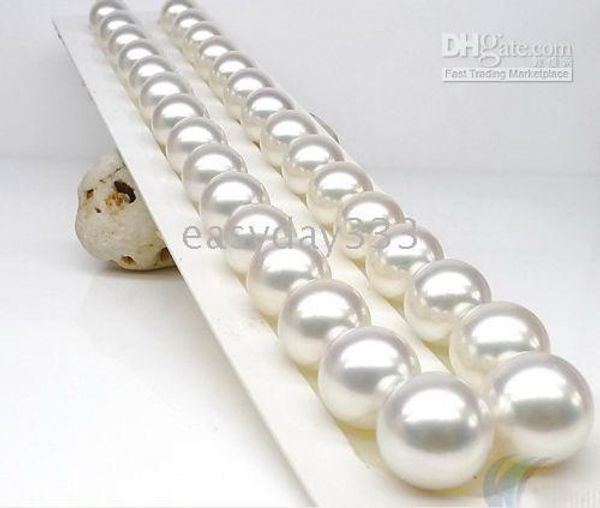 

fast 9-10mm white akoya pearls necklace 18" 925 silver., Black